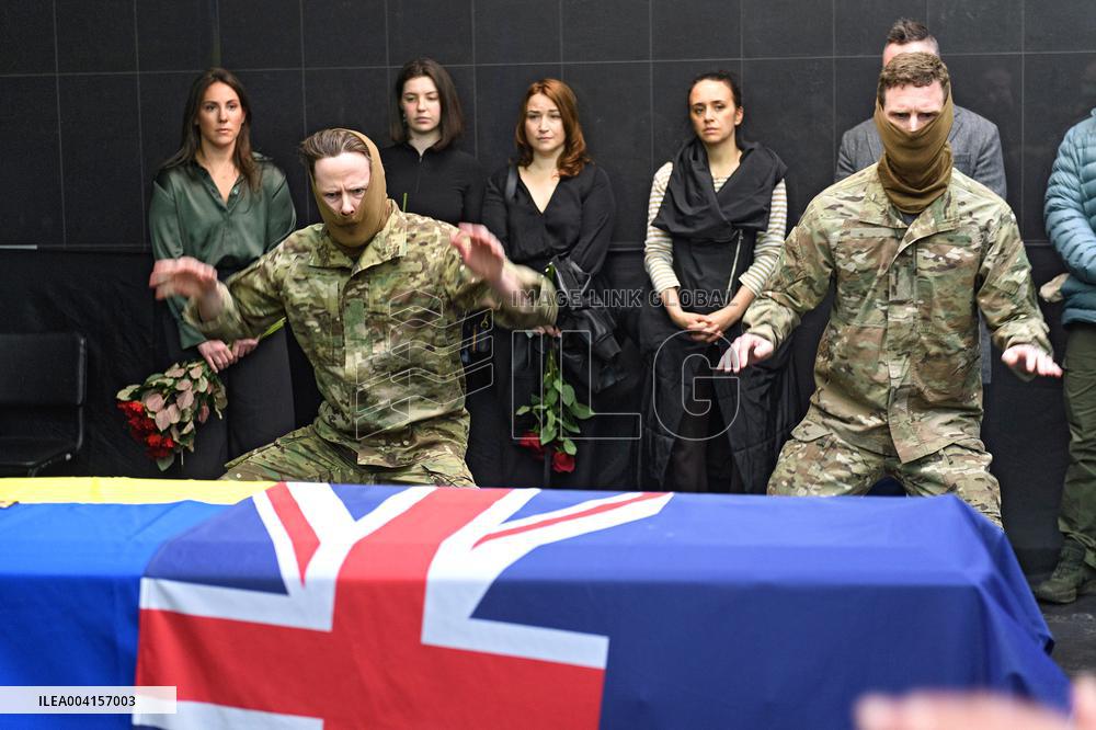 Memorial ceremony for Ukraines International Legion serviceman Dominic Bryce Abelen in Kyiv