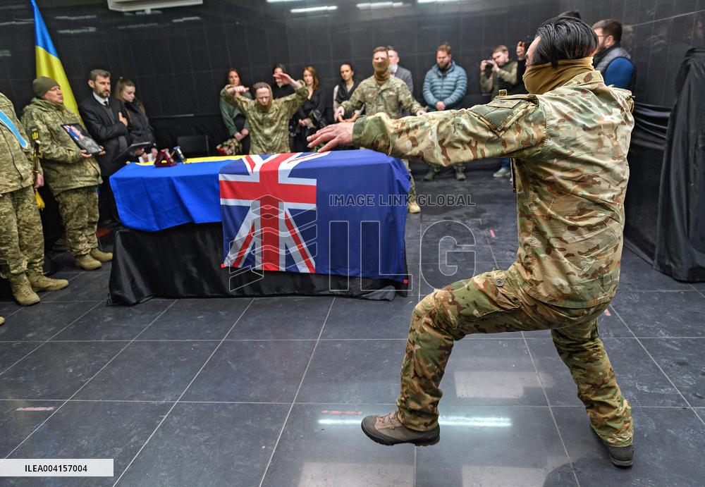 Memorial ceremony for Ukraines International Legion serviceman Dominic Bryce Abelen in Kyiv