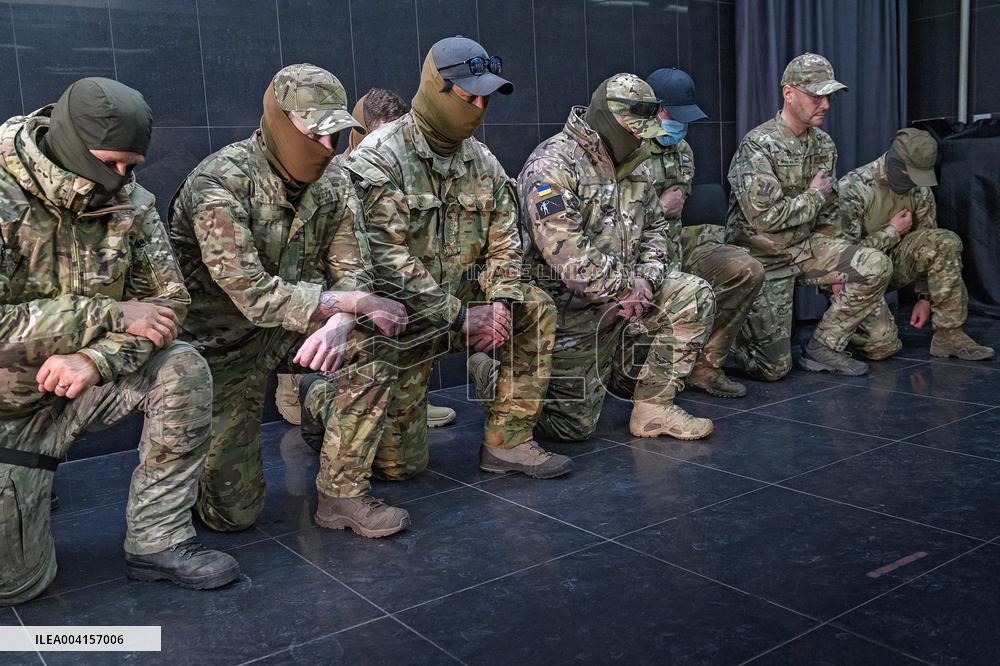 Memorial ceremony for Ukraines International Legion serviceman Dominic Bryce Abelen in Kyiv