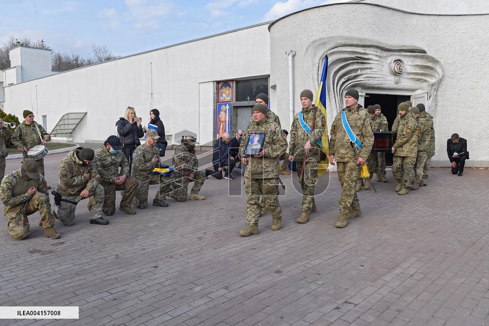 Memorial ceremony for Ukraines International Legion serviceman Dominic Bryce Abelen in Kyiv
