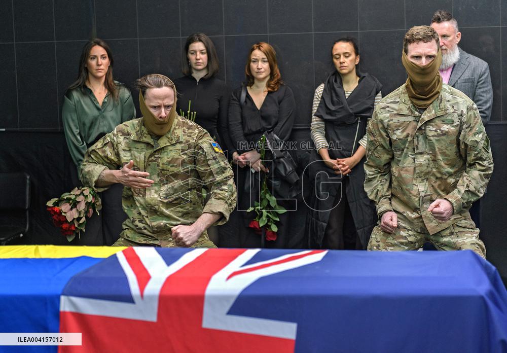 Memorial ceremony for Ukraines International Legion serviceman Dominic Bryce Abelen in Kyiv