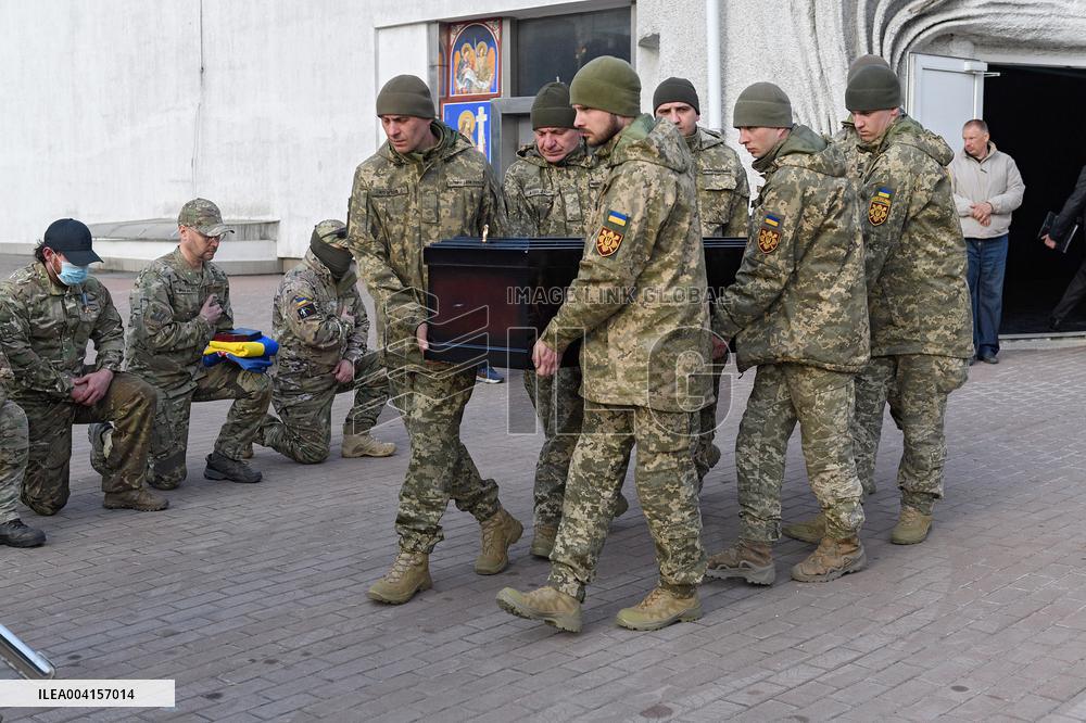 Memorial ceremony for Ukraines International Legion serviceman Dominic Bryce Abelen in Kyiv