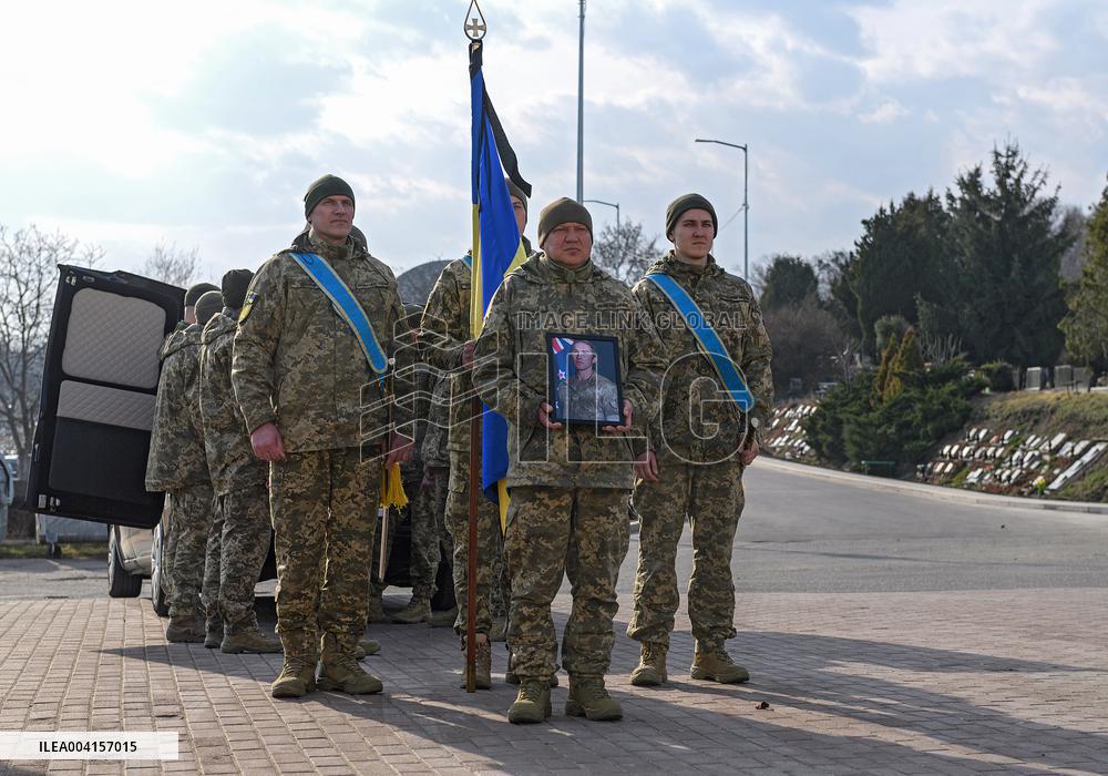 Memorial ceremony for Ukraines International Legion serviceman Dominic Bryce Abelen in Kyiv