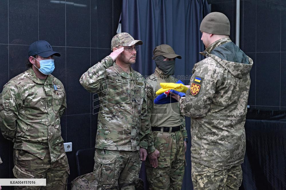 Memorial ceremony for Ukraines International Legion serviceman Dominic Bryce Abelen in Kyiv