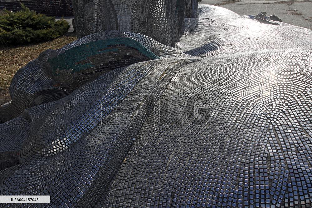 Meteorite sculpture in Dnipro