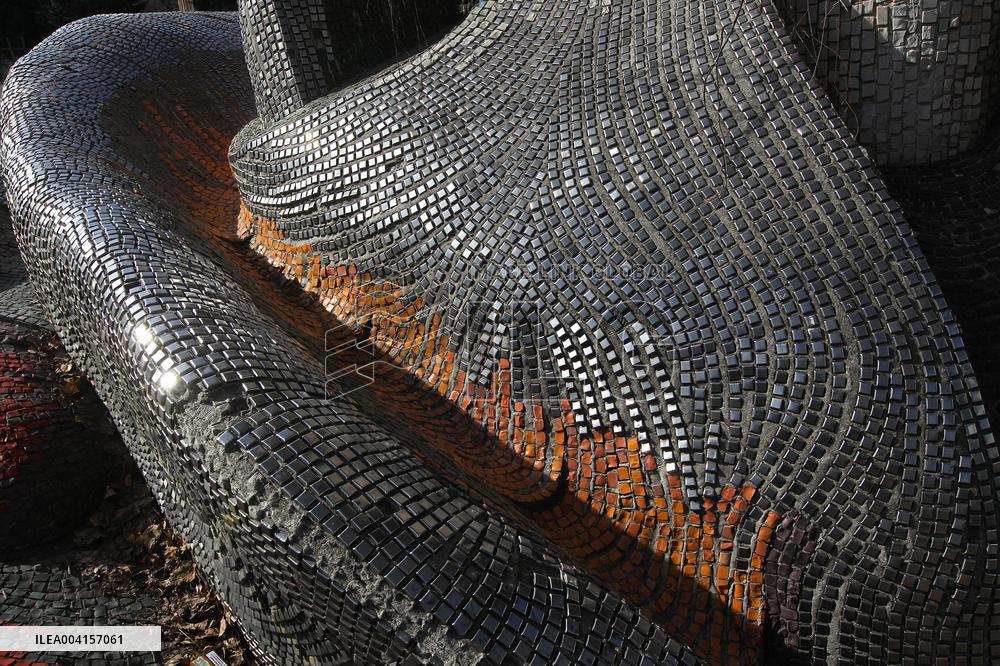 Meteorite sculpture in Dnipro