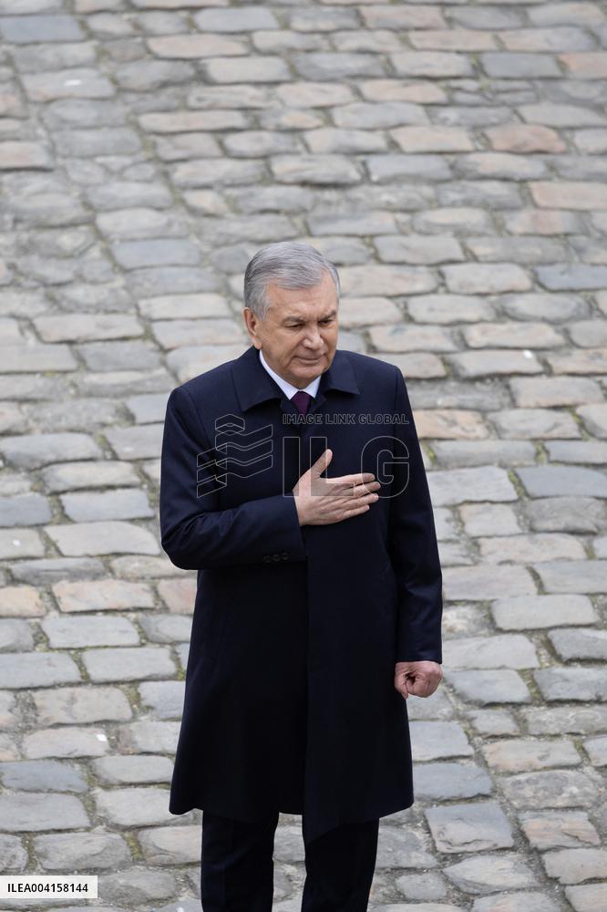 Welcome Ceremony of Uzbekistan President at the Invalides - Paris