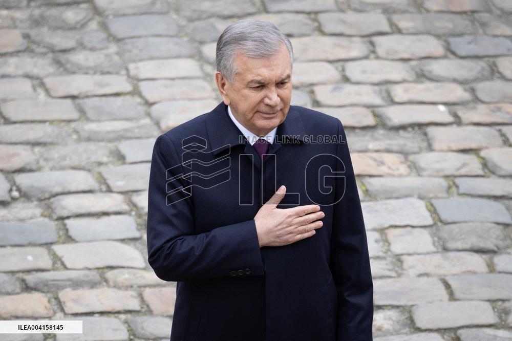 Welcome Ceremony of Uzbekistan President at the Invalides - Paris