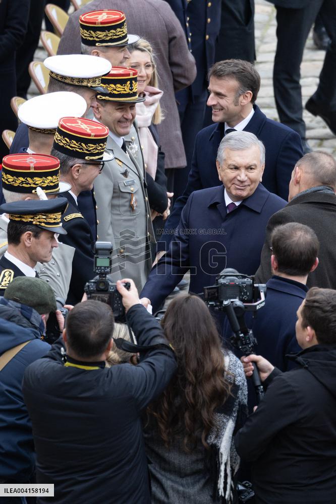 Welcome Ceremony of Uzbekistan President at the Invalides - Paris