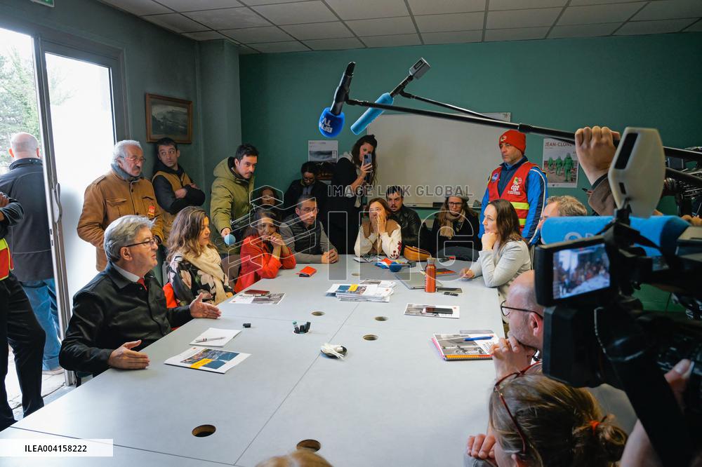 Melenchon Meets Union Members of The Vencorex Chemical Plant - Pont-de-Claix