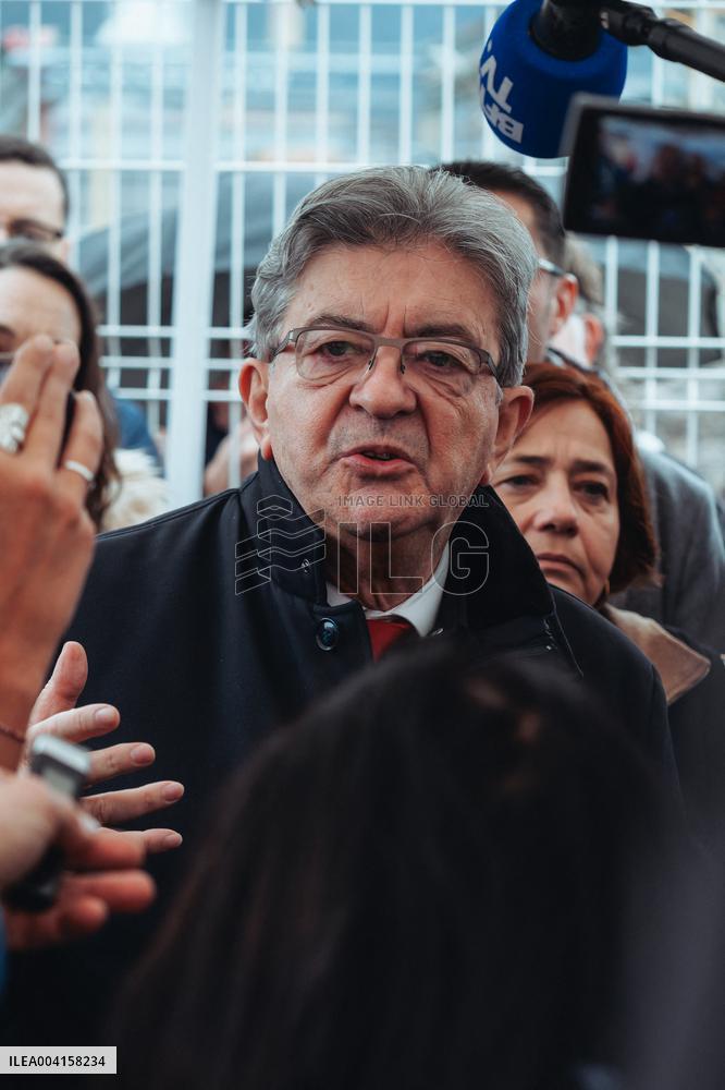Melenchon Meets Union Members of The Vencorex Chemical Plant - Pont-de-Claix