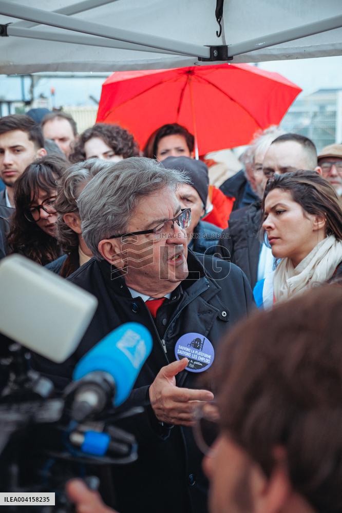 Melenchon Meets Union Members of The Vencorex Chemical Plant - Pont-de-Claix