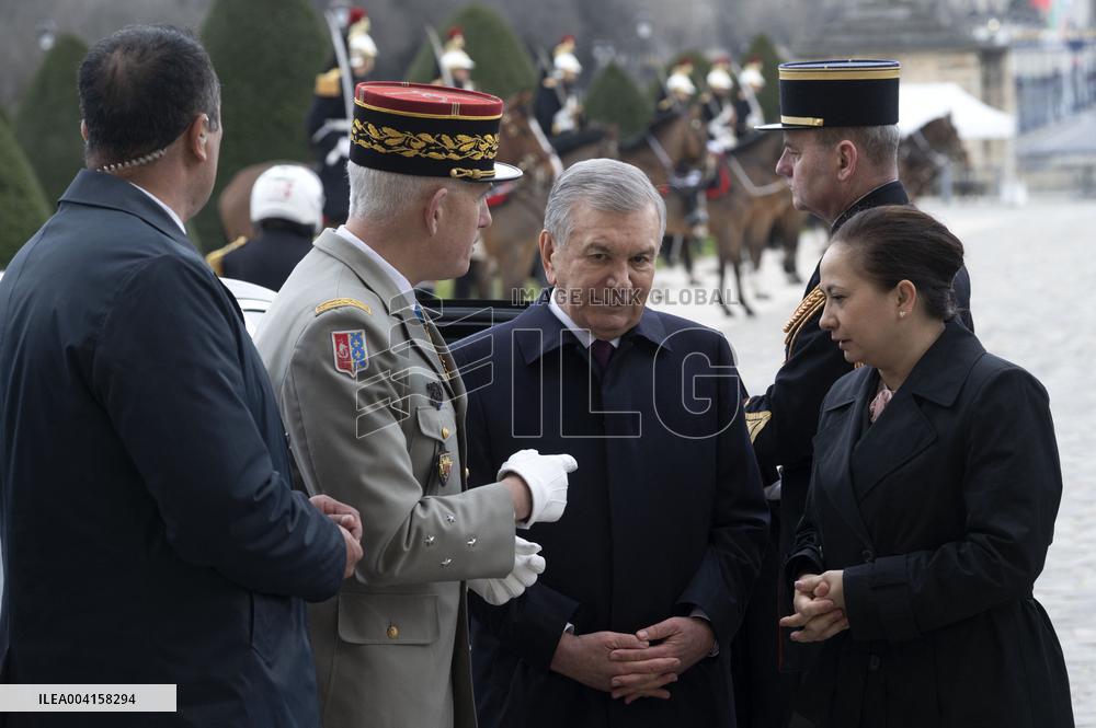 Welcome Ceremony of Uzbekistan President at the Invalides - Paris