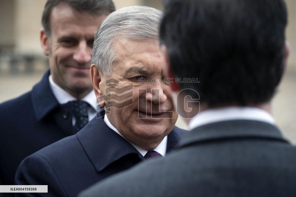Welcome Ceremony of Uzbekistan President at the Invalides - Paris