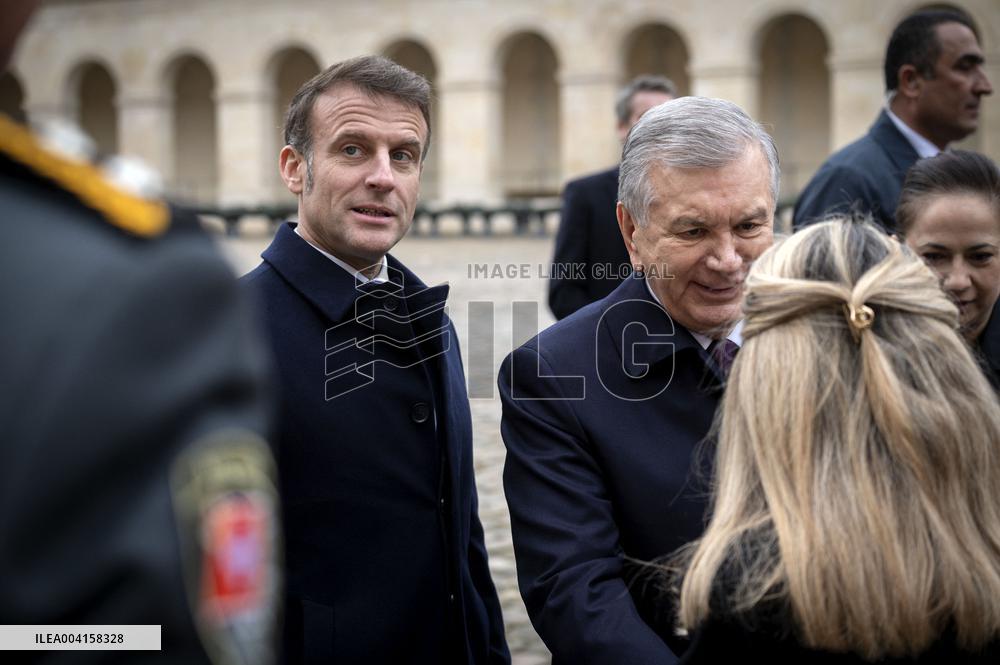 Welcome Ceremony of Uzbekistan President at the Invalides - Paris