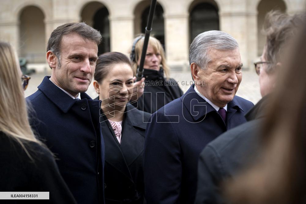 Welcome Ceremony of Uzbekistan President at the Invalides - Paris