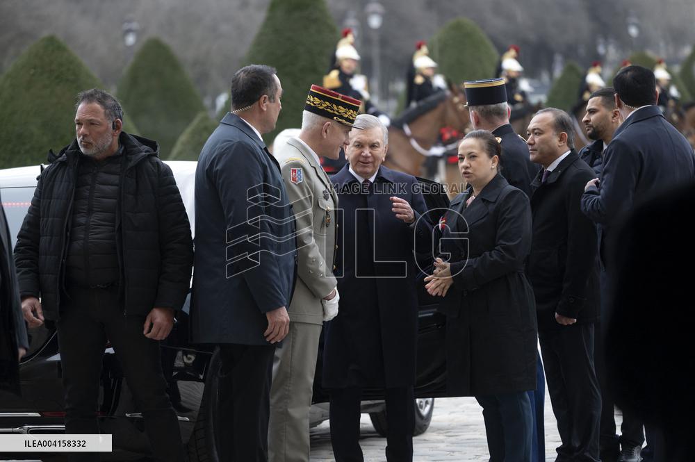 Welcome Ceremony of Uzbekistan President at the Invalides - Paris