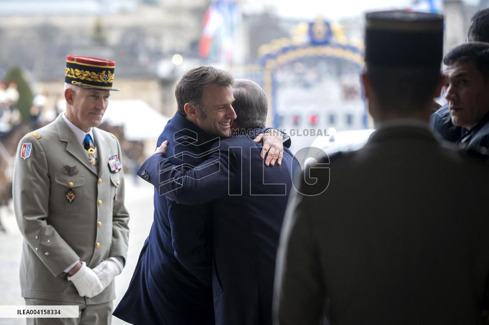 Welcome Ceremony of Uzbekistan President at the Invalides - Paris