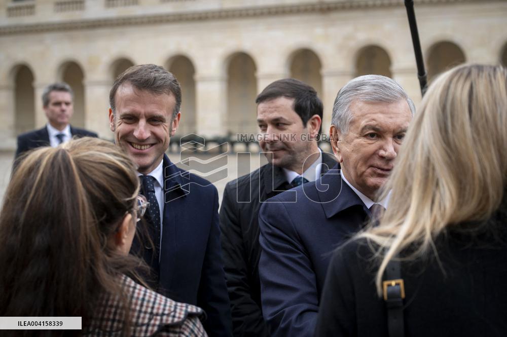 Welcome Ceremony of Uzbekistan President at the Invalides - Paris