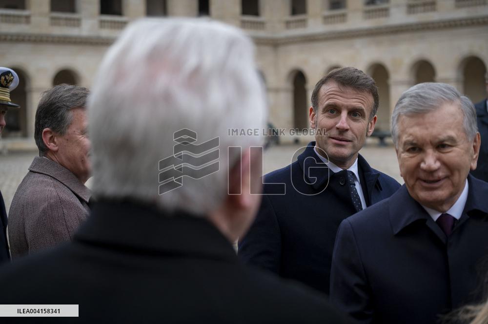 Welcome Ceremony of Uzbekistan President at the Invalides - Paris