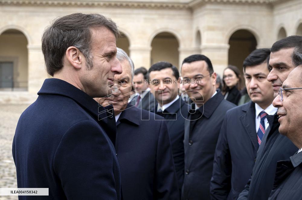 Welcome Ceremony of Uzbekistan President at the Invalides - Paris