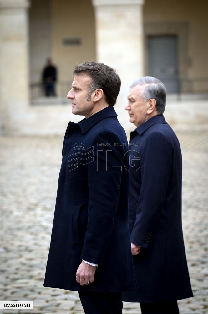 Welcome Ceremony of Uzbekistan President at the Invalides - Paris