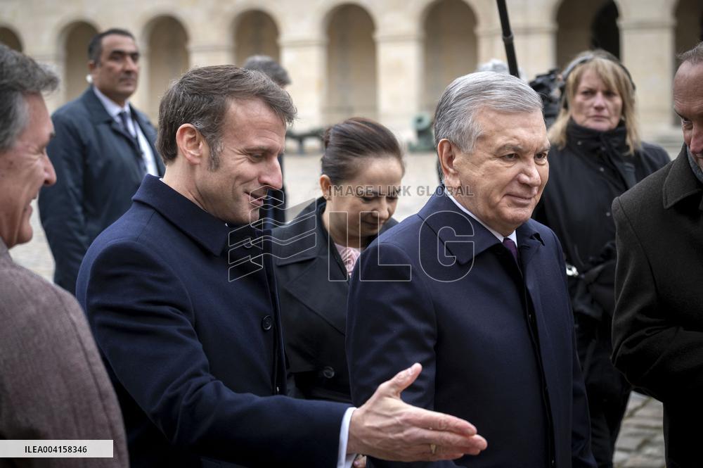 Welcome Ceremony of Uzbekistan President at the Invalides - Paris