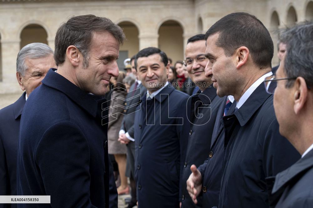 Welcome Ceremony of Uzbekistan President at the Invalides - Paris