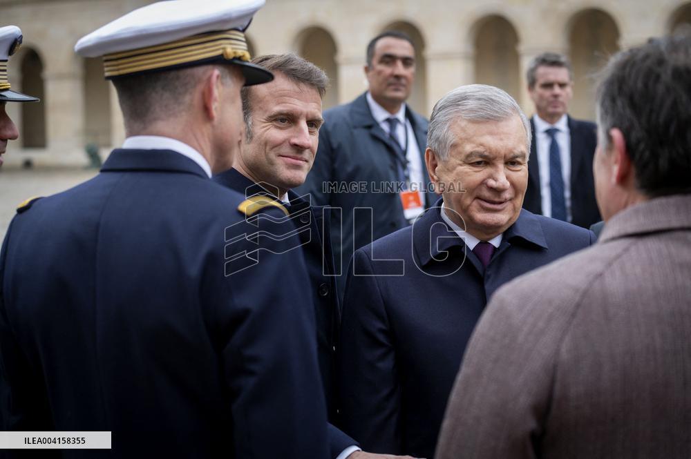 Welcome Ceremony of Uzbekistan President at the Invalides - Paris