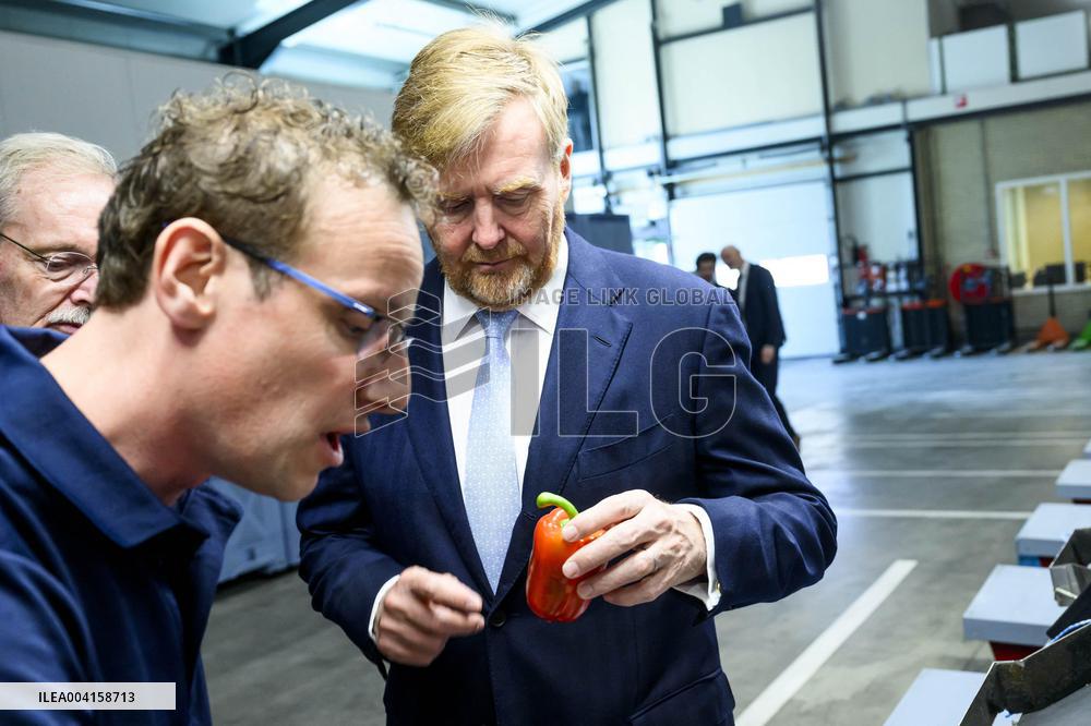 King Willem Alexander Visits Pepper and Tulip Growers - Netherlands