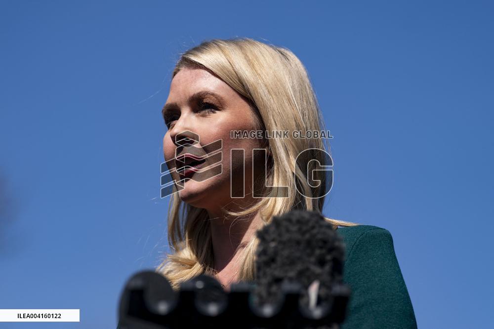 White House Press Secretary Karoline Leavitt Gaggles Outside Oval