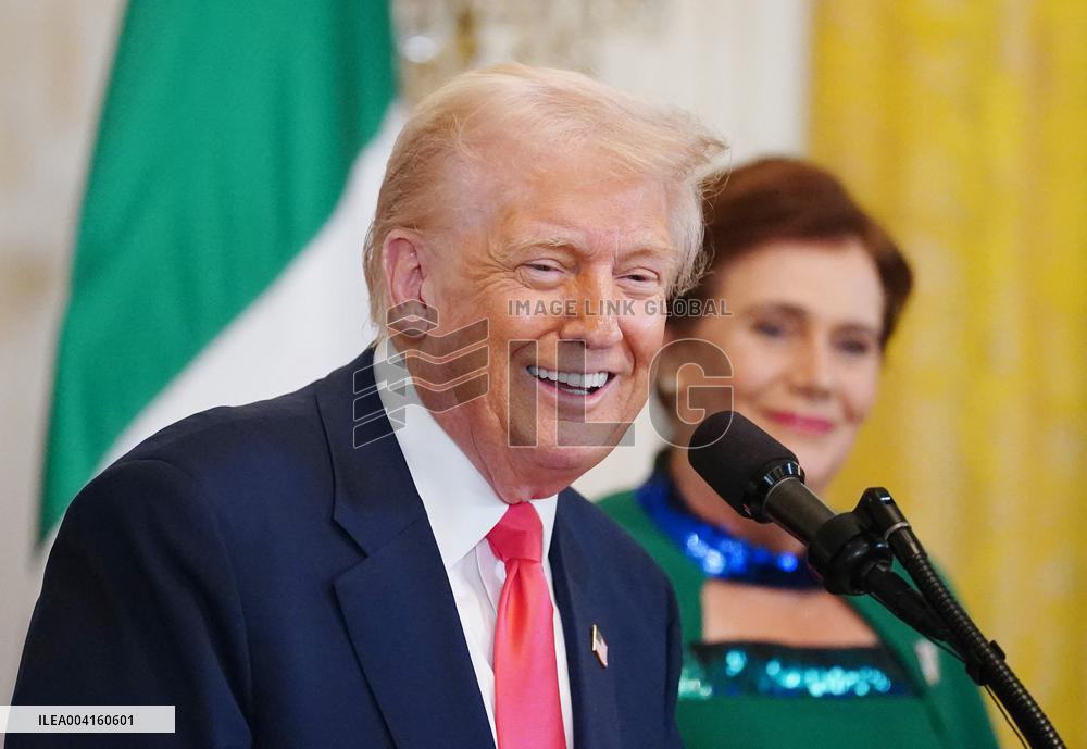 Taoiseach of Ireland and President Donald Trump at St Patricks Event in Washington