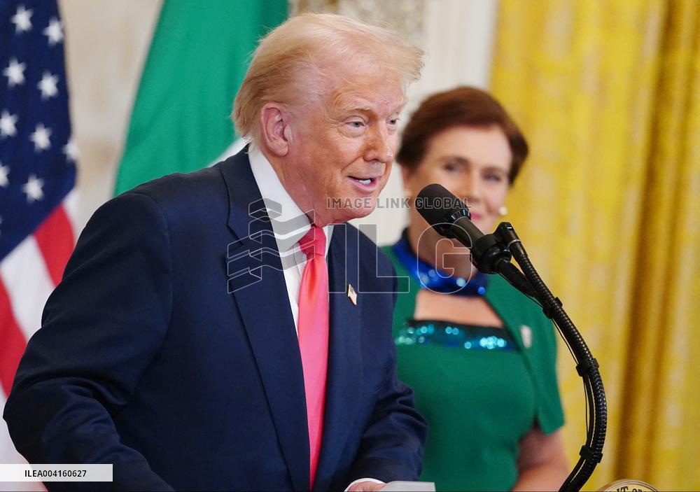 Taoiseach of Ireland and President Donald Trump at St Patricks Event in Washington
