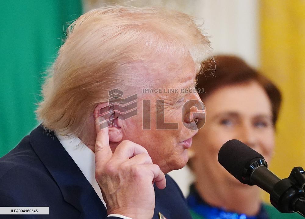 Taoiseach of Ireland and President Donald Trump at St Patricks Event in Washington