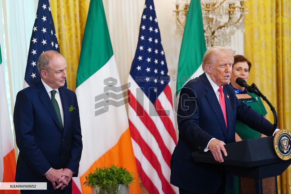 Taoiseach of Ireland and President Donald Trump at St Patricks Event in Washington