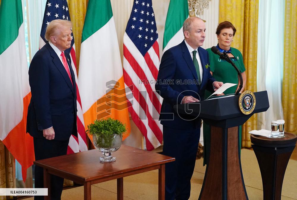 Taoiseach of Ireland and President Donald Trump at St Patricks Event in Washington