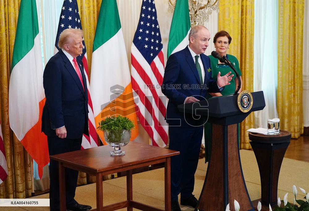 Taoiseach of Ireland and President Donald Trump at St Patricks Event in Washington