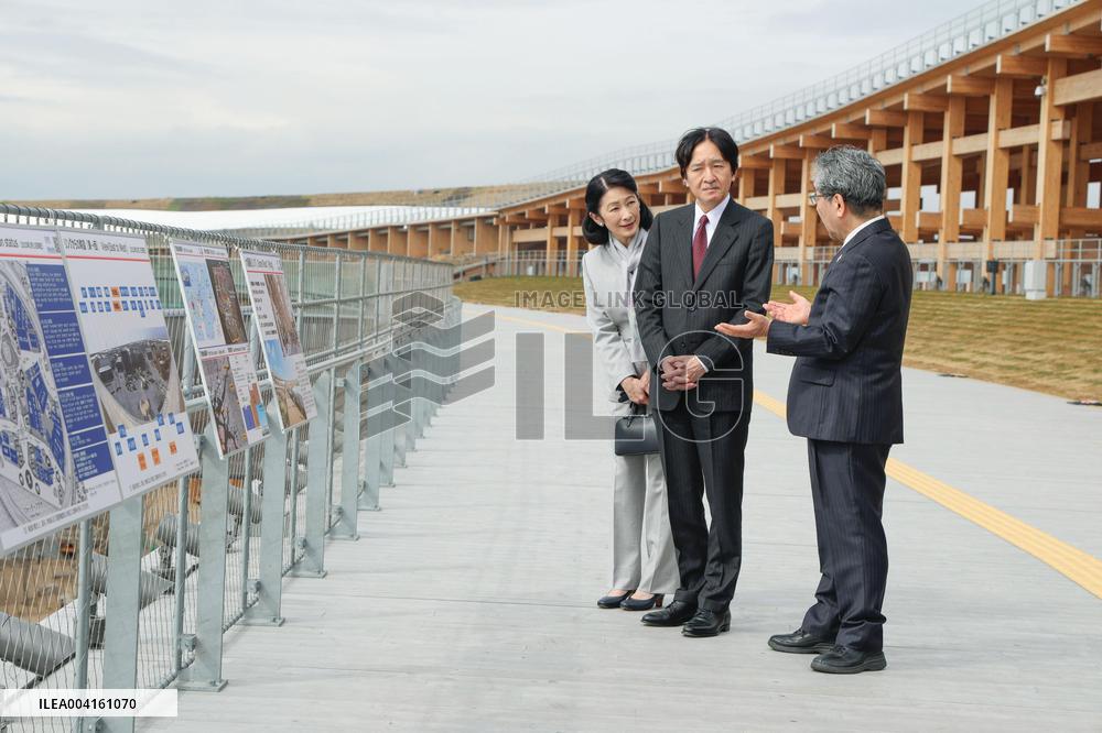 Japan crown prince at World Exposition site in Osaka