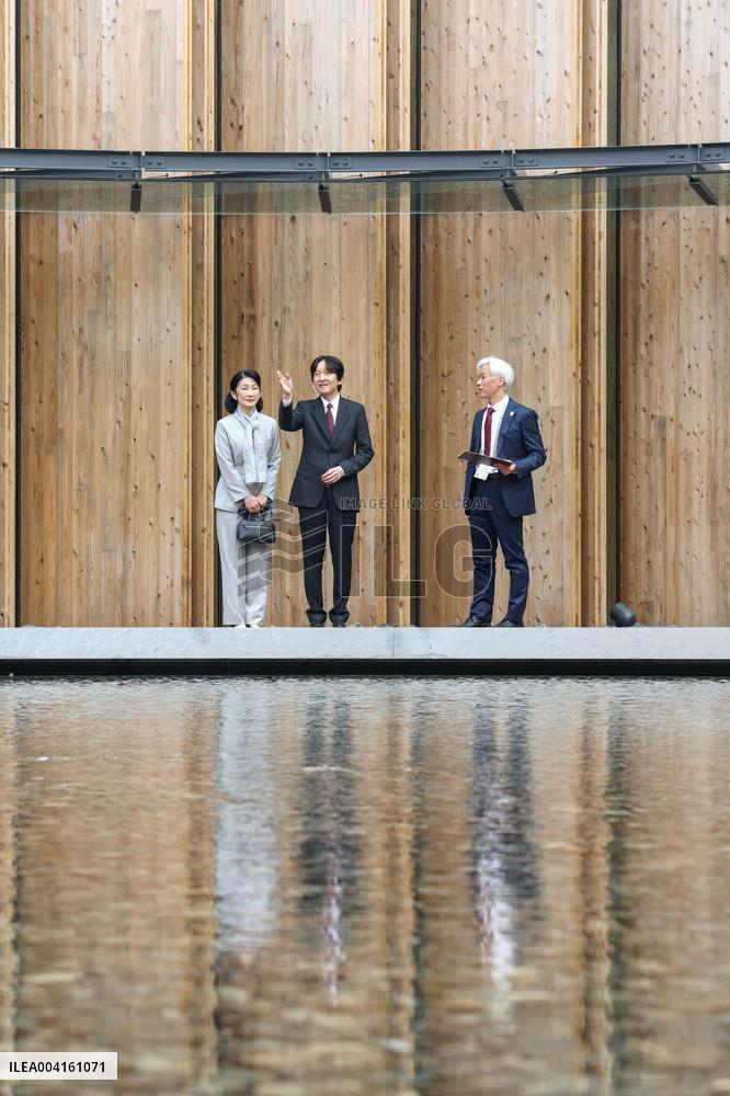 Japan crown prince at World Exposition site in Osaka