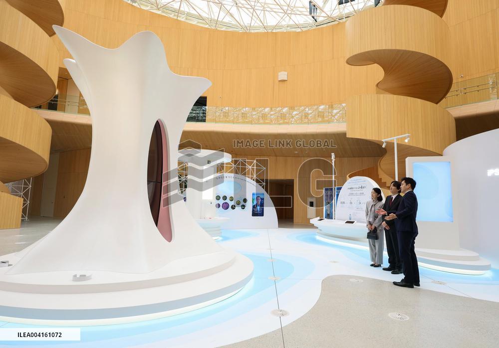 Japan crown prince at World Exposition site in Osaka