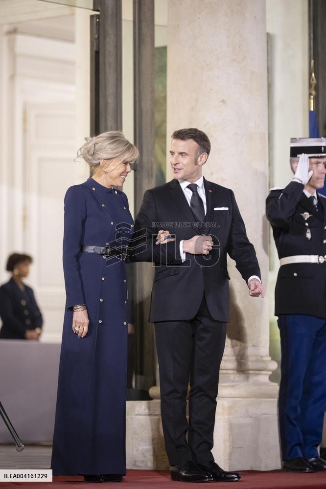 State Dinner For Uzbekistan's President At Elysee Palace - Paris