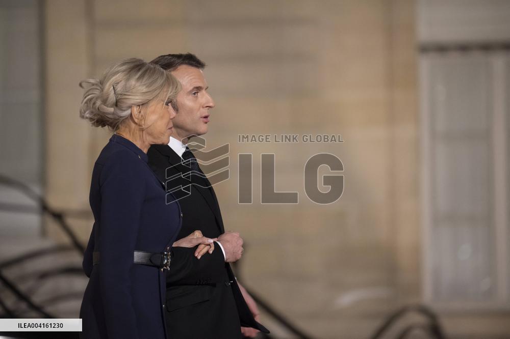 State Dinner For Uzbekistan's President At Elysee Palace - Paris