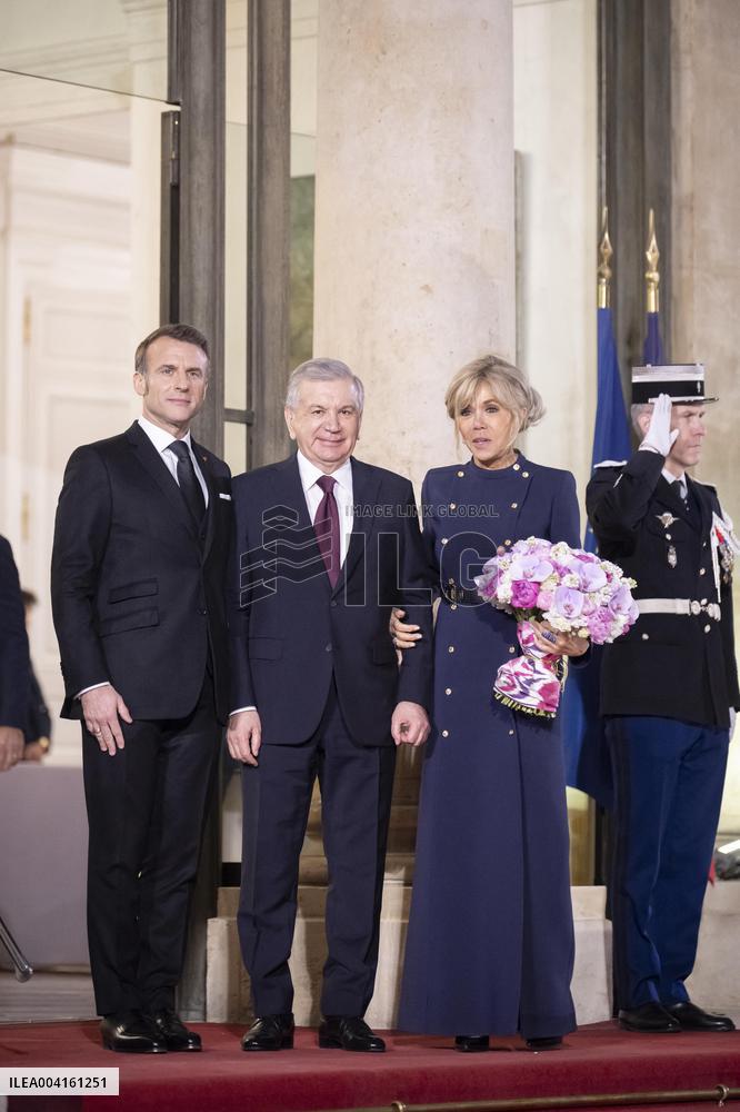 State Dinner For Uzbekistan's President At Elysee Palace - Paris