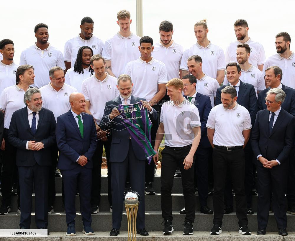 King Felipe Celebrates Unicaja Baloncesto Victory - Madrid