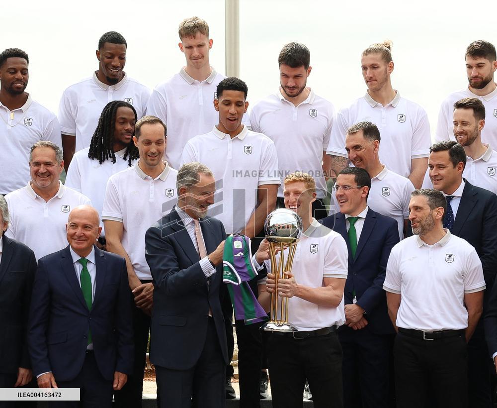 King Felipe Celebrates Unicaja Baloncesto Victory - Madrid