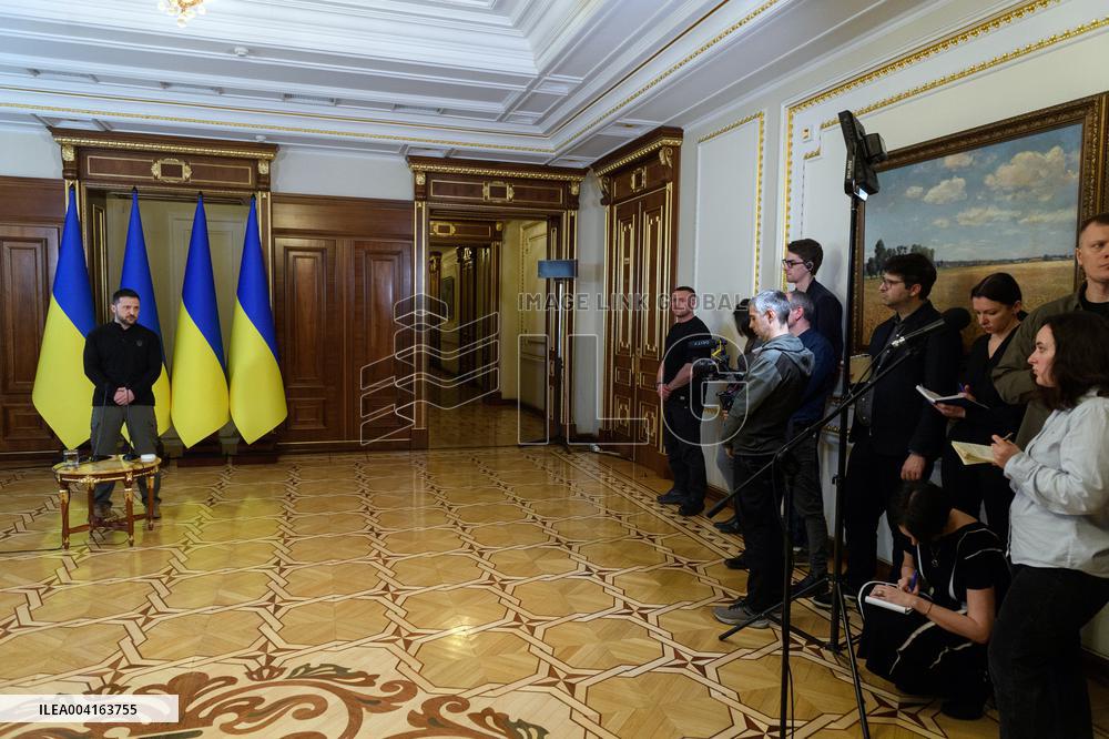 News conference of Ukrainian President Volodymyr Zelenskyy in Kyiv