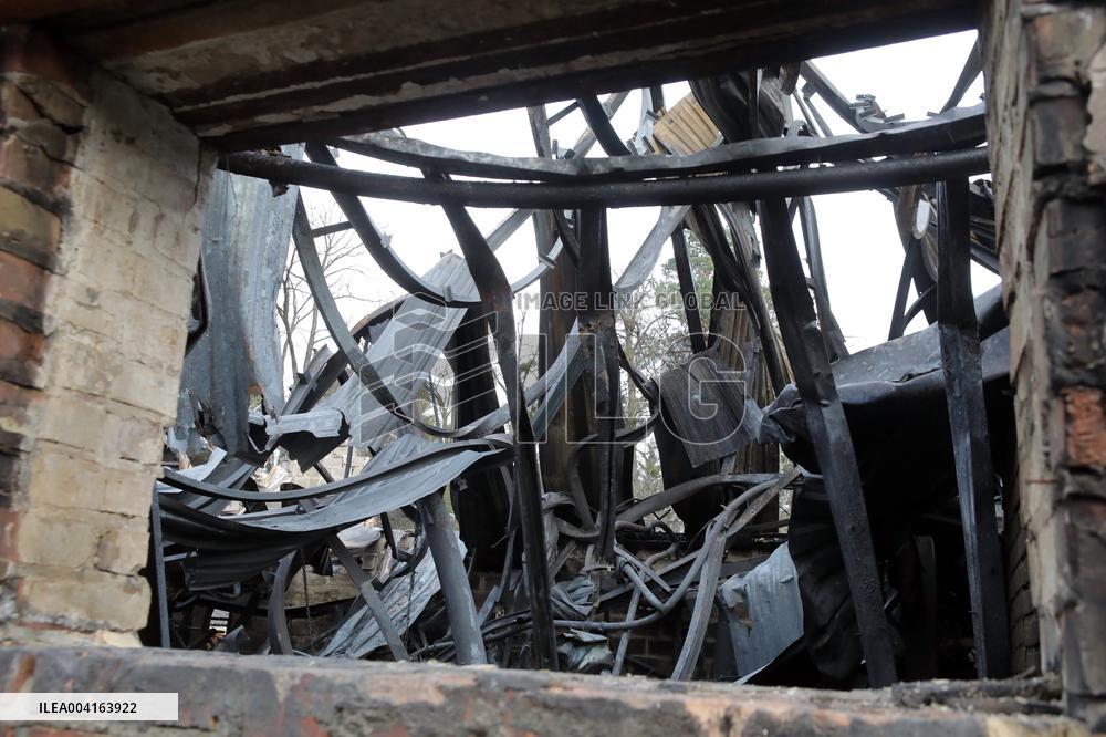 Shahed fragments hit furniture factory in Kyiv region