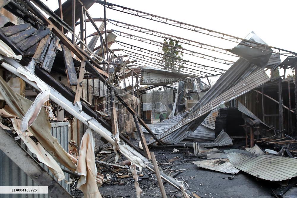 Shahed fragments hit furniture factory in Kyiv region