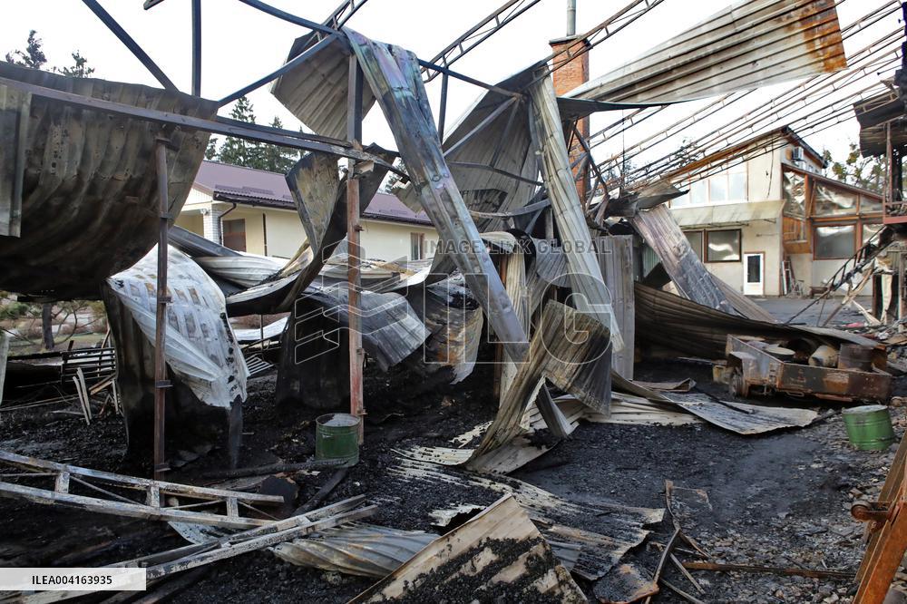 Shahed fragments hit furniture factory in Kyiv region