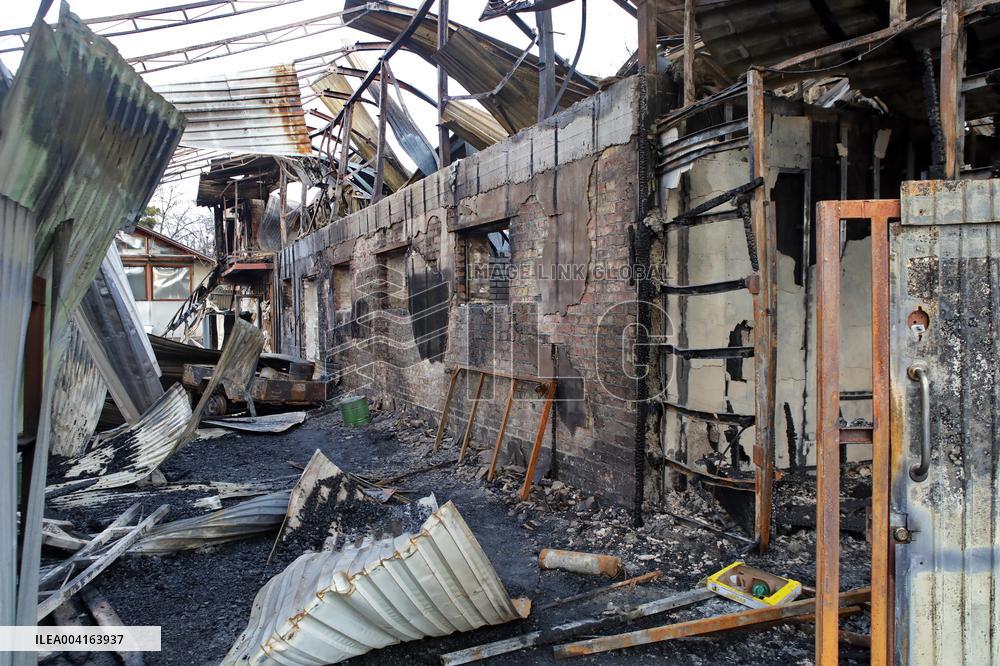 Shahed fragments hit furniture factory in Kyiv region